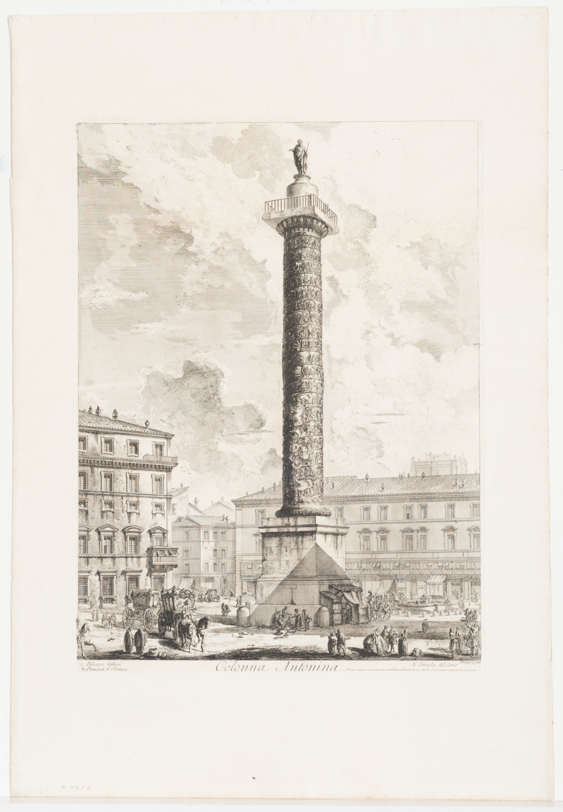 The Column Of Marcus Aurelius Upright Giovanni Battista Piranesi
