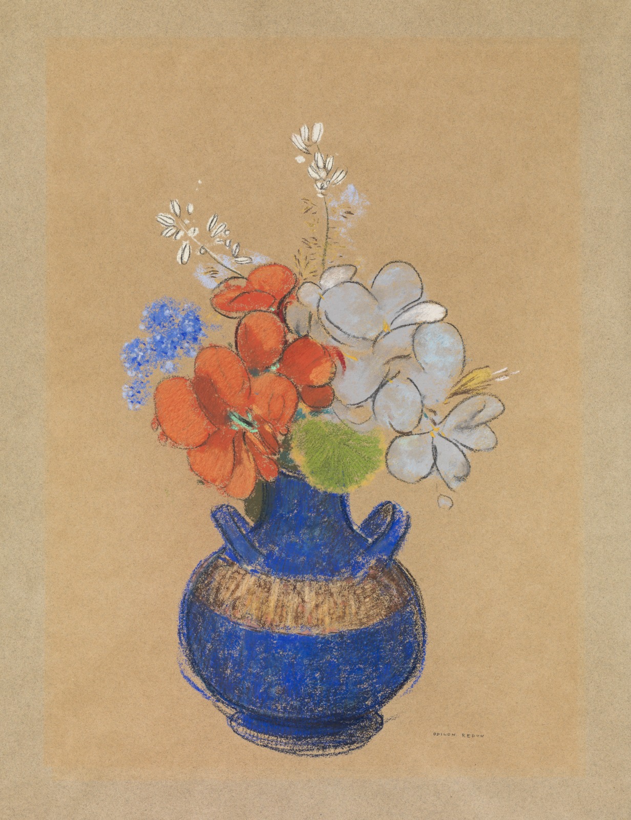 Blue Vase with Flowers
