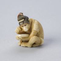 Netsuke Depicting a Monkey Impersonating a Young Girl