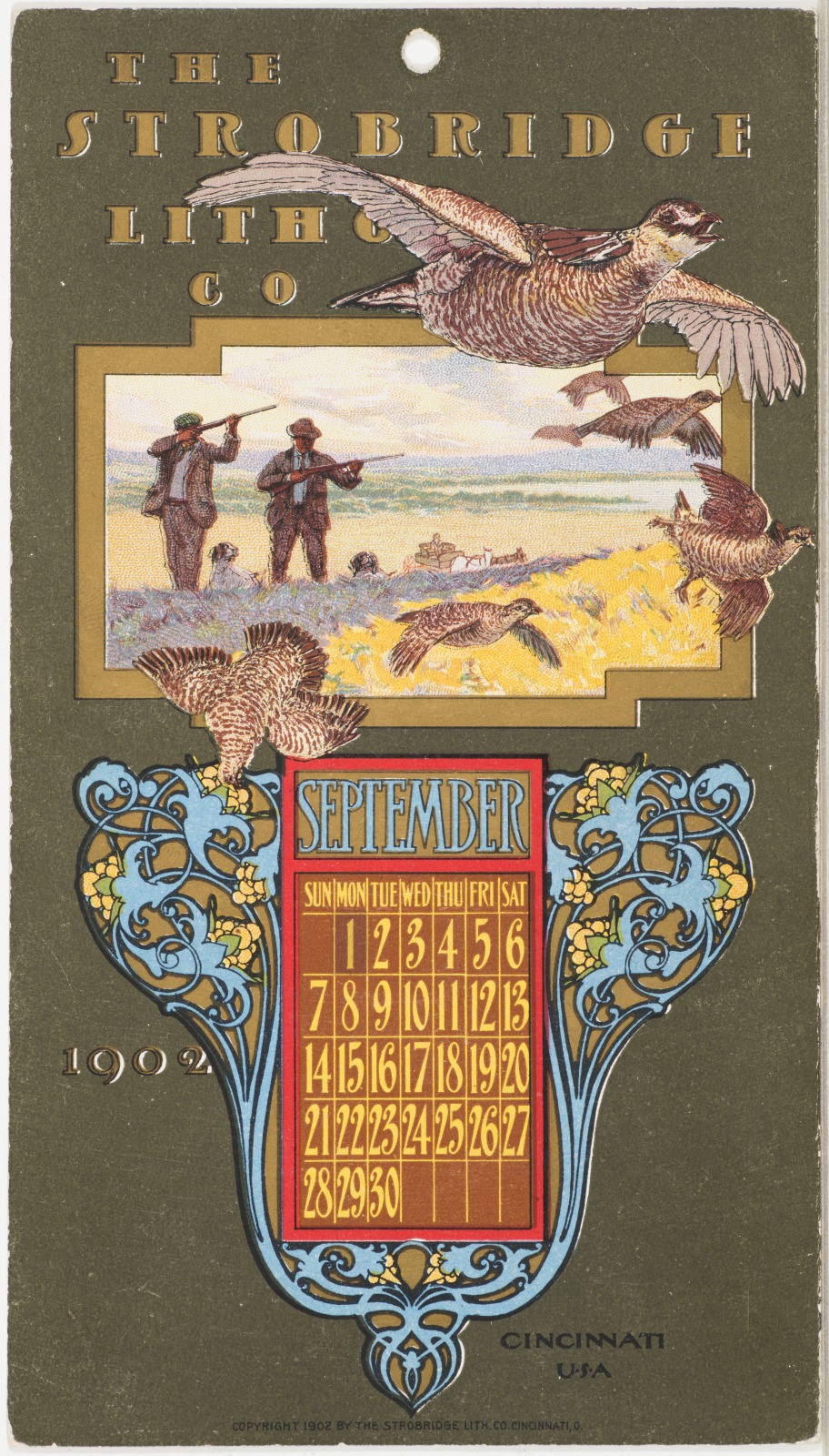 Calendar Card / September 1902, Strobridge Lithographing Company ...