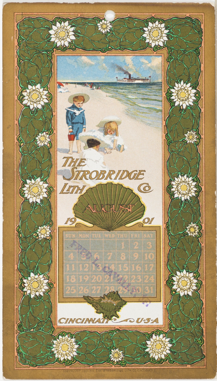 Calendar Card / August 1901