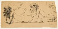 Study Sketch of Nude Figure Lying Down