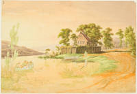 Landscape with House and Lake in Evening Light and a Group of People in a Rowboat