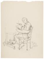 Man with Palette Seated at Easel
