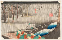 No. 50 Spring Rain at Tsuchiyama (Tsuchiyama haru no ame)